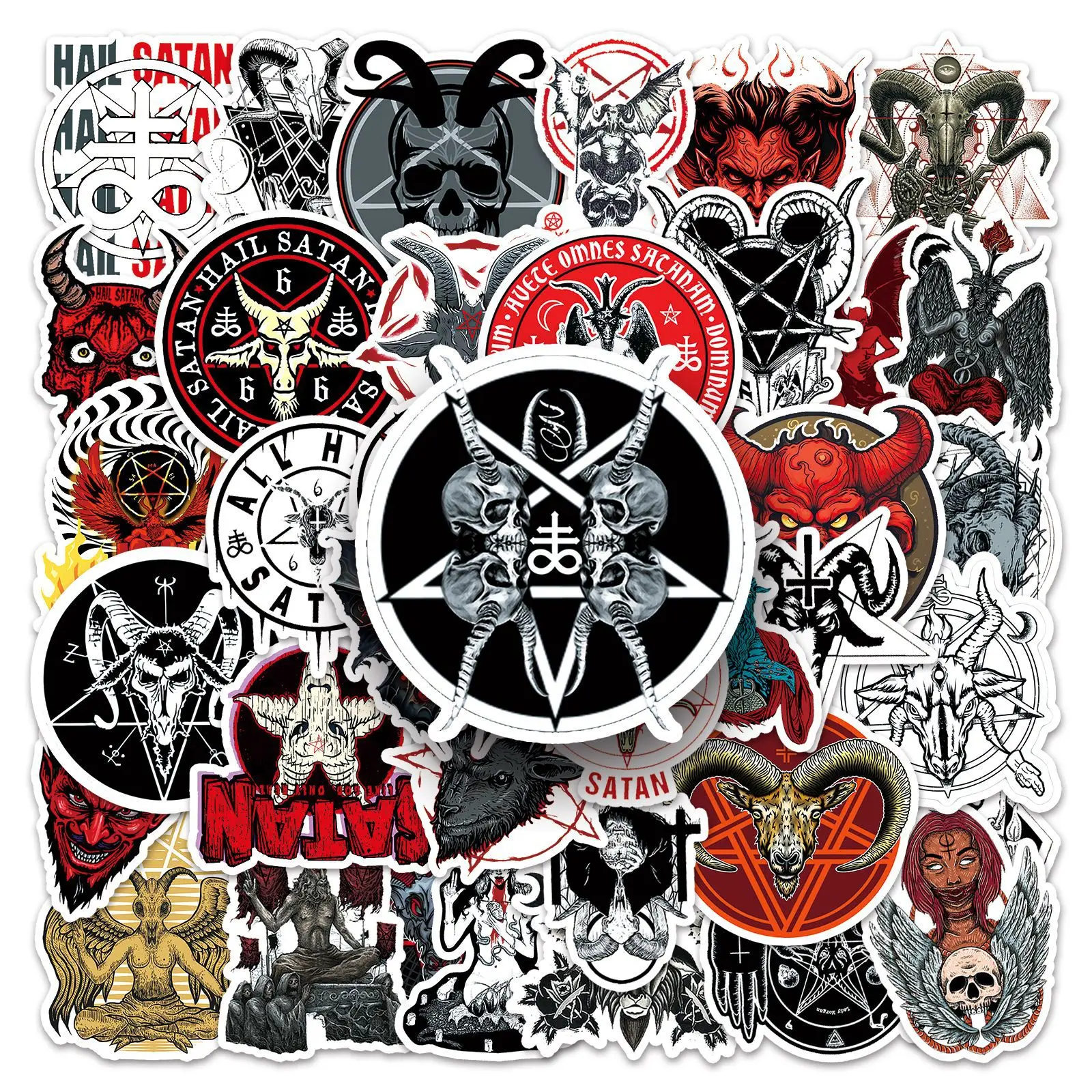 50 Pegatinas de Satán, Pegatinas de Graffiti del Diablo, Pegatinas Estéticas para Diario, Funda de Teléfono, Álbum de Recortes Hecho a Mano