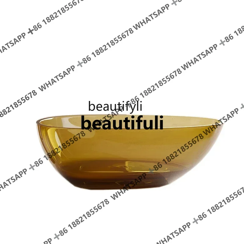 Transparent bathtub resin household independent integrated hotel B & B colored crystal artificial stone
