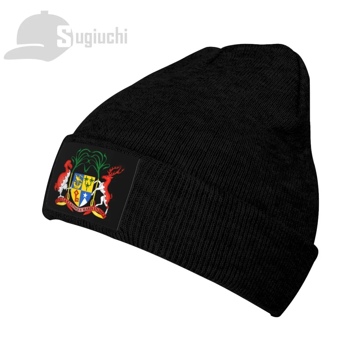 Emblem Of Mauritius Country Top Print Men Women Unisex Knitted Hat Winter Autumn Beanie Cap Warm Bonnet