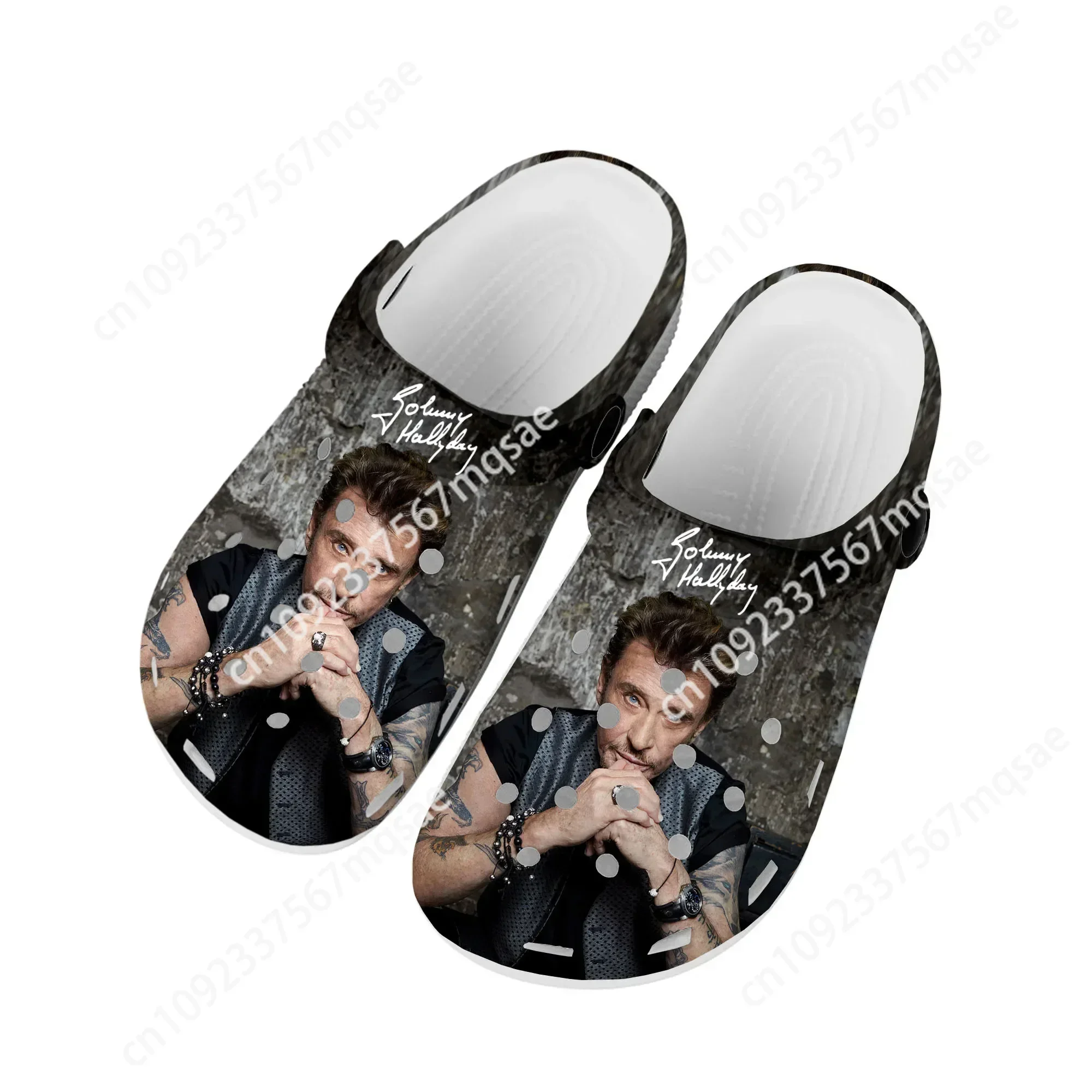 

Johnny Hallyday Rock Singer Home Clogs Custom Water Shoes Mens Womens Teenager Shoe Garden Clog Sandals Beach Hole Slippers