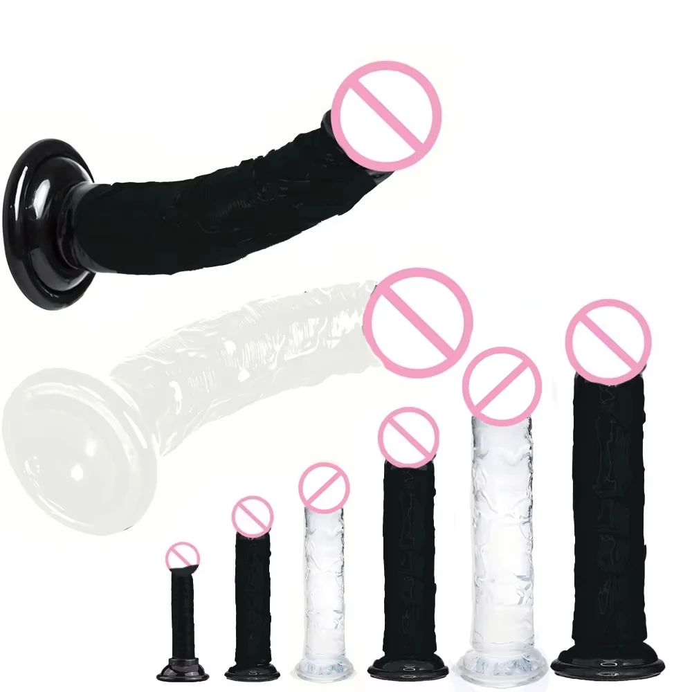 Consolador de gelatina de punto G realista, pene de silicona con ventosa, tapón Anal, Juguetes anales, Juguetes sexuales para mujeres, masturbación femenina, Coño