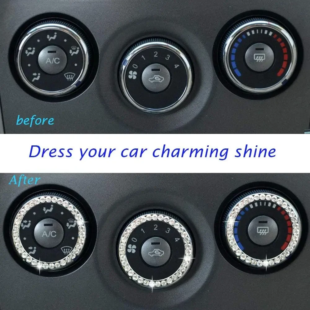 Car Ignition Key Ring Diamond Stickers for Auto Motorcycle Styling Decoration Key Circle Button Car Accessories