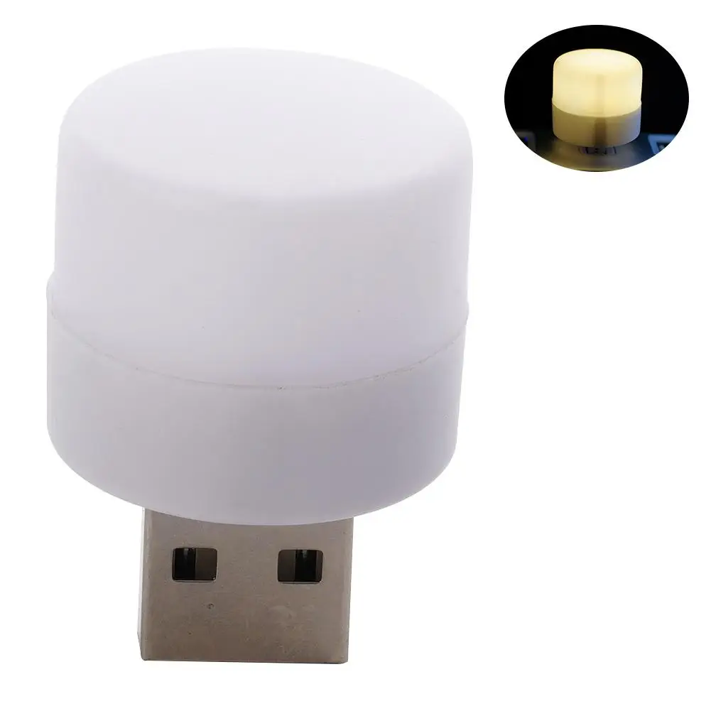 Mini USB Night Light Bulbs Warm White Eye Protection Mobile Reading PC Book Power Light LED Lamp USB Charging Plug M8I4