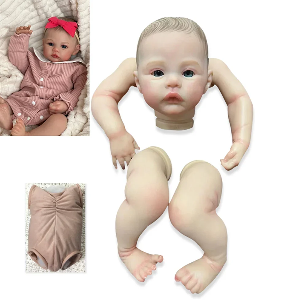 17inch Reborn Meadow Doll Kit Premie Size Popular Lifelike 3d Painting Skin with Many Details Veins Reborn Doll Parts with Body