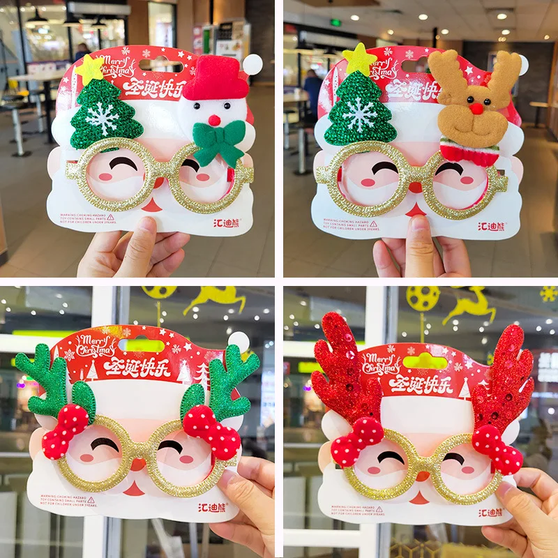 Novelty Funny Christmas Moose Glasses Frame Creative Adults Children Holiday Dress Up Props Activities Party Decorations Toys