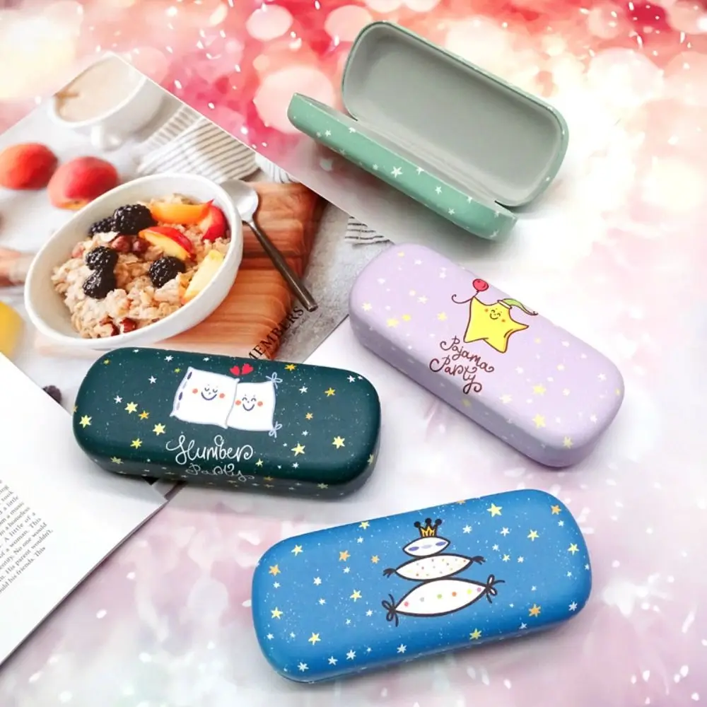 

Коробка для очков с милым мультяшным принтом, портативный простой защитный чехол для очков с твердым корпусом, прочный ящик для хранения солнцезащитных очков