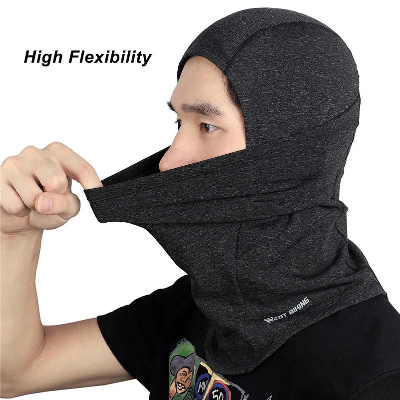 WEST BIKING Windproof Full Face Cycling Mask Black Outdoor Sport Comfortable Winter Bicycle Hiking Scarf for Men And Women