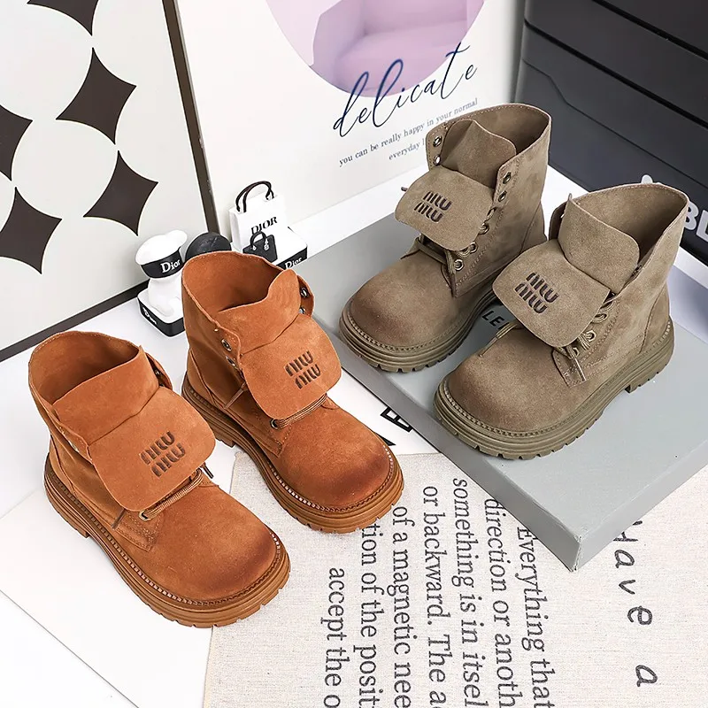 2024 Autumn New Children Short Boots for Girls Fashion Korean Style Soft Bottom Anti-slippery Casual Versatile Chic Leather Shoe