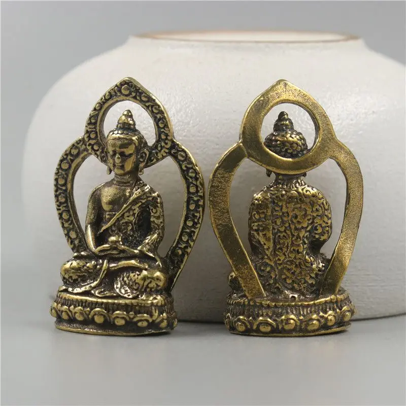 Chinese brass Western Sansheng Buddha statue worships the Buddha's trinkets