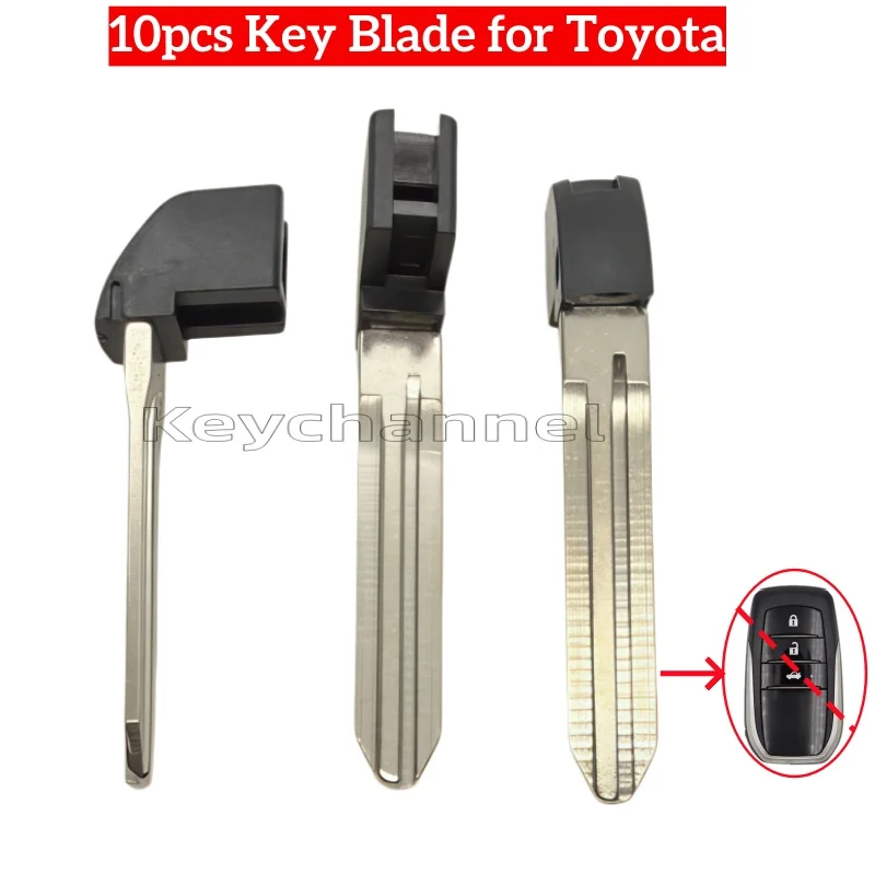 keystar 10pcs/lot TOY43 Car Smart Key Blank Keyless Remote Key Blade Spare Emergency Door Key for Toyota Key Duplicate