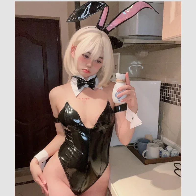 Sexy Kawaii Lingerie Cute Bunny Girl Leather Bodysuit SM Bondage Game Jumpsuit Pajama Babydoll Sexy Cosplay Costume Adult SexSet