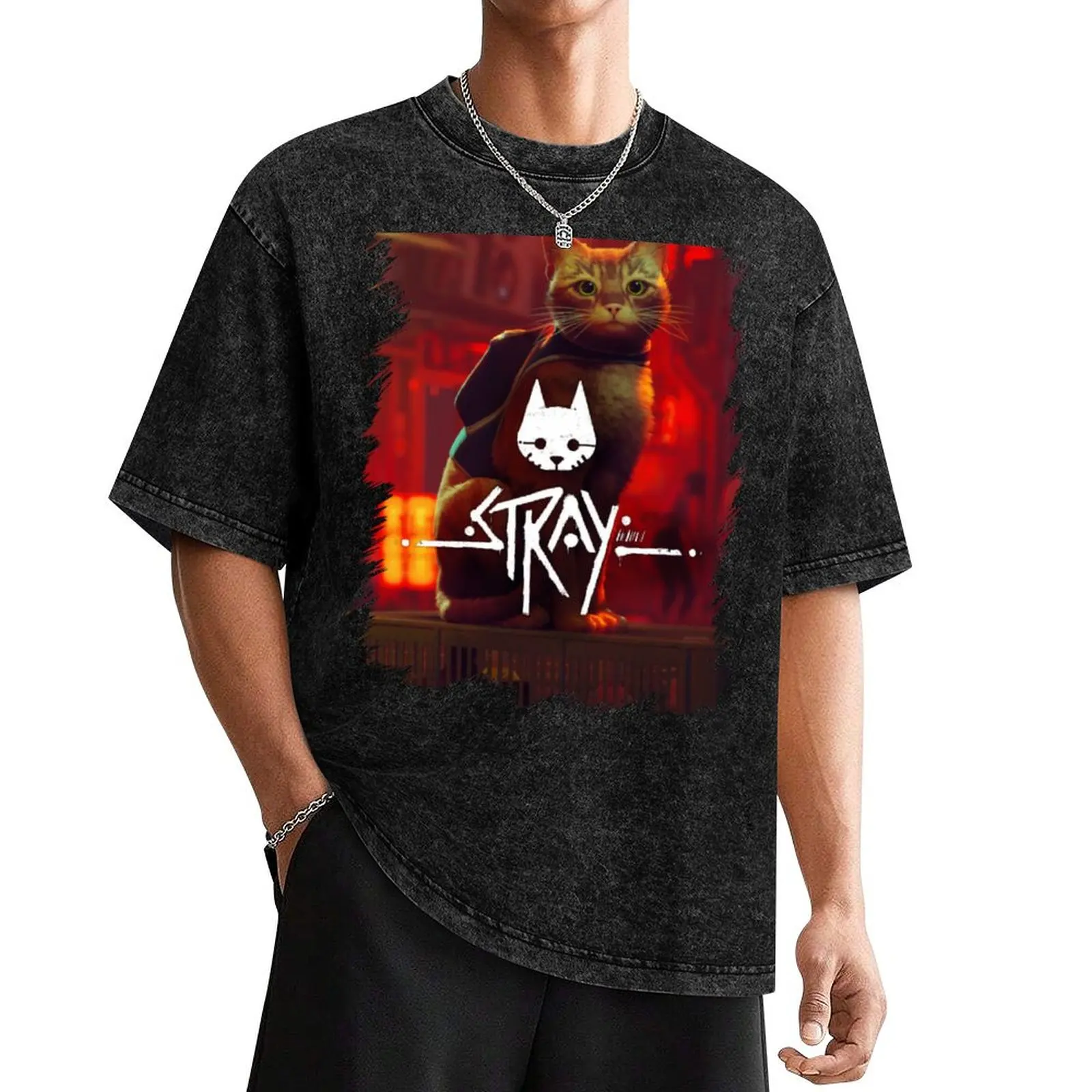 Stray Game T-Shirt anime stuff shirts graphic tee mens shirts graphic tee