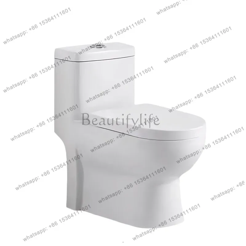 Household flush toilet Siphon type straight flush rear large diameter deodorant silent