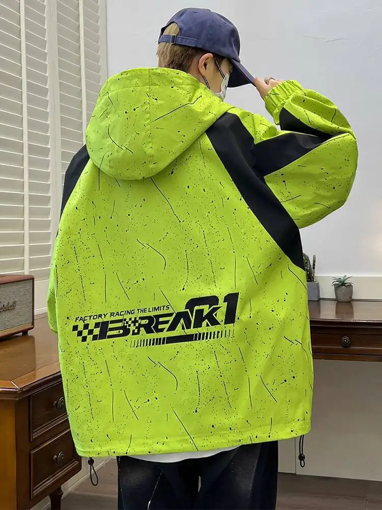 سترة واقية للرجال لخريف وشتاء 2025 على طراز البيسبول معطف بقلنسوة ملابس خارجية رائعة #4