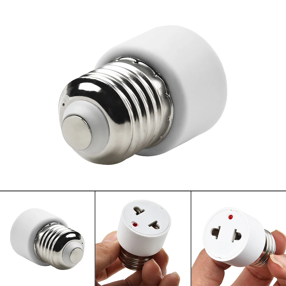 1pc Hot Sell Practical White E27 Plug Bulb Holder Light Fixture Bulb Base Adapter Lamp Socket U S /EU