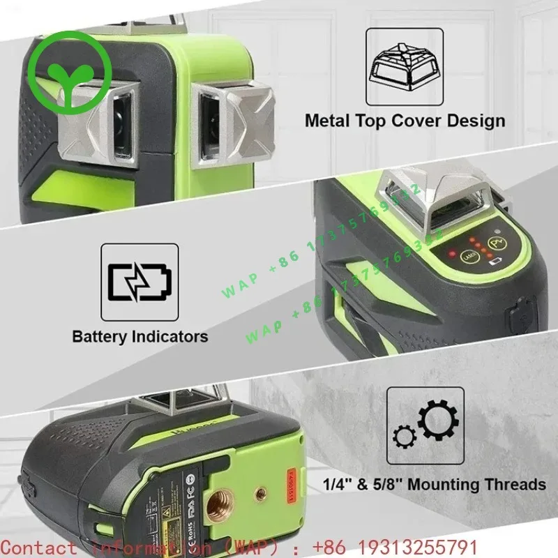 【From China】Huepar 603BT-H3D 12 Line Level 360 Green Line Self Leveling Level