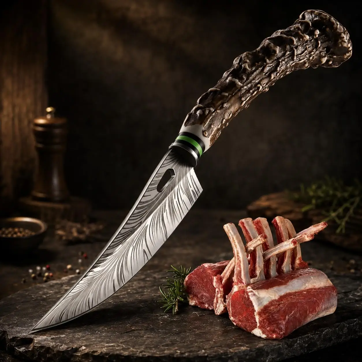 Sharp High-Quality Stainless Steel Knife, 4-Inch Boneless Fish Slicer, Ergonomic Non-Slip Handle, Ideal for BBQ and Cooking