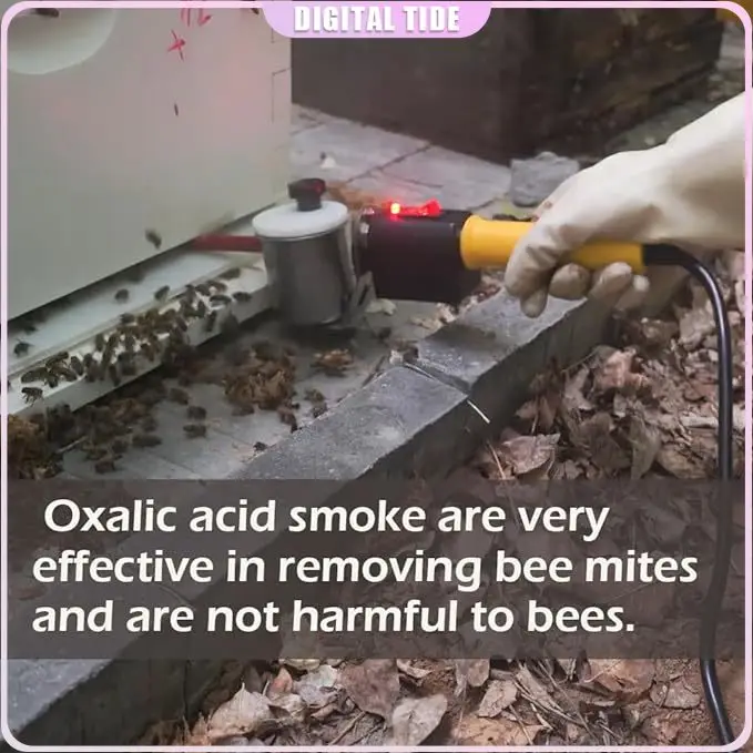 

Oxalic Acid Vaporizer, Oxalic Acid Atomizing Beekeeping Equipment for Beehive MITE Treatment for Bees 12V 180W