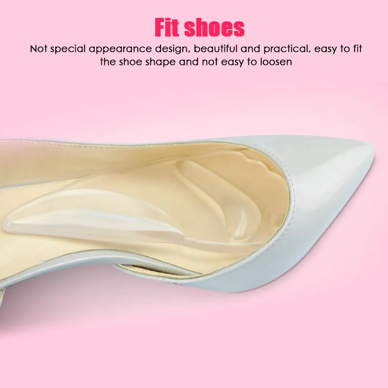 2Pcs/Pair Silicone Forefoot Non-Slip Pad Arch Support Insole Foot Protector Pain Relief High Heel Elastic Foot Cushion Care Tool