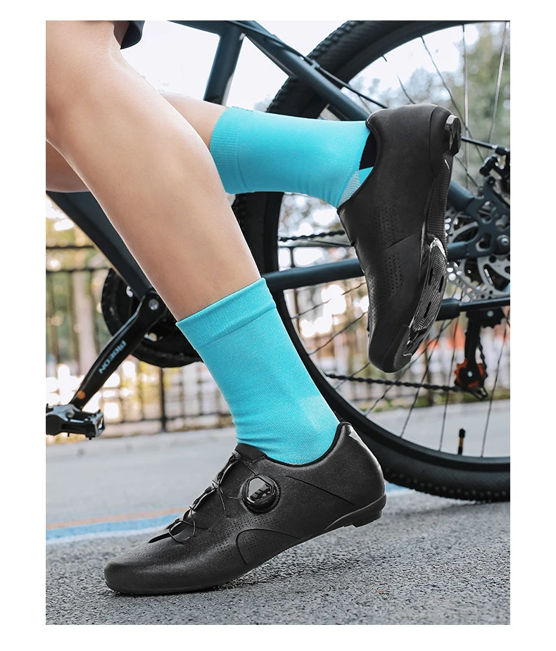 Speed Cycling Sneaker Herren Rennrad-Schuhe Cleat-Schuhe SPD-Schuhe Fahrrad-Flachpedalschuhe Herren Fahrrad Outdoor-Schuhe Weiß – Detail 17