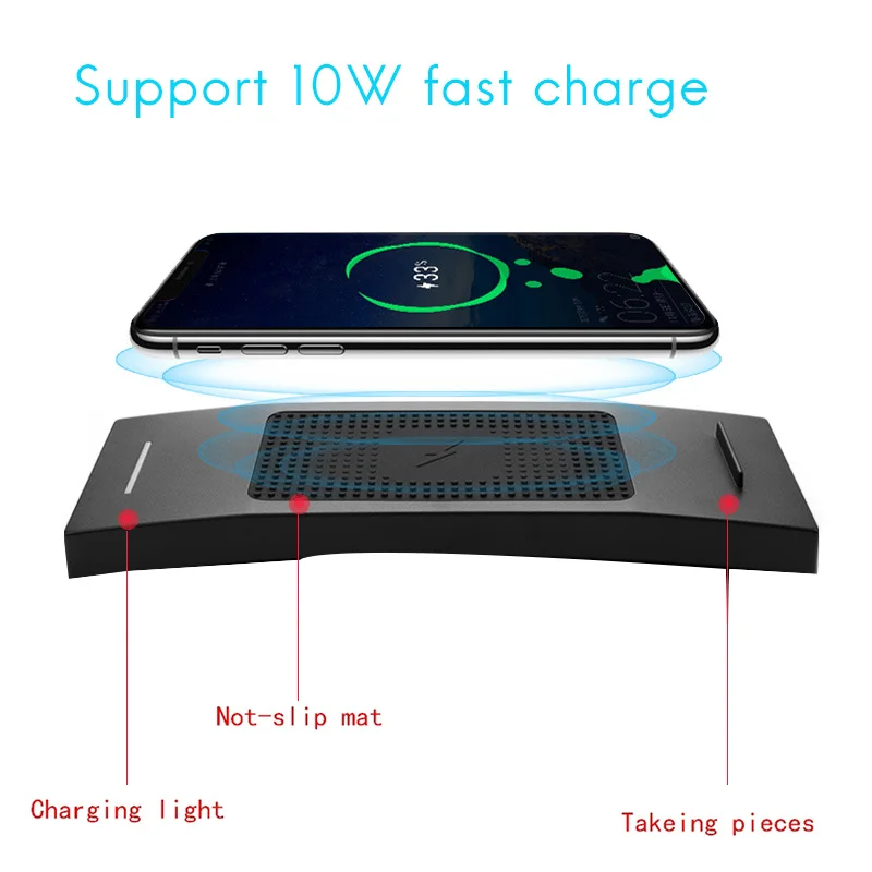 10W Car Wireless Charger Fast Phone Charger Charging Plate Accessories for - A6 C7 RS6 A7 2012-2018 for