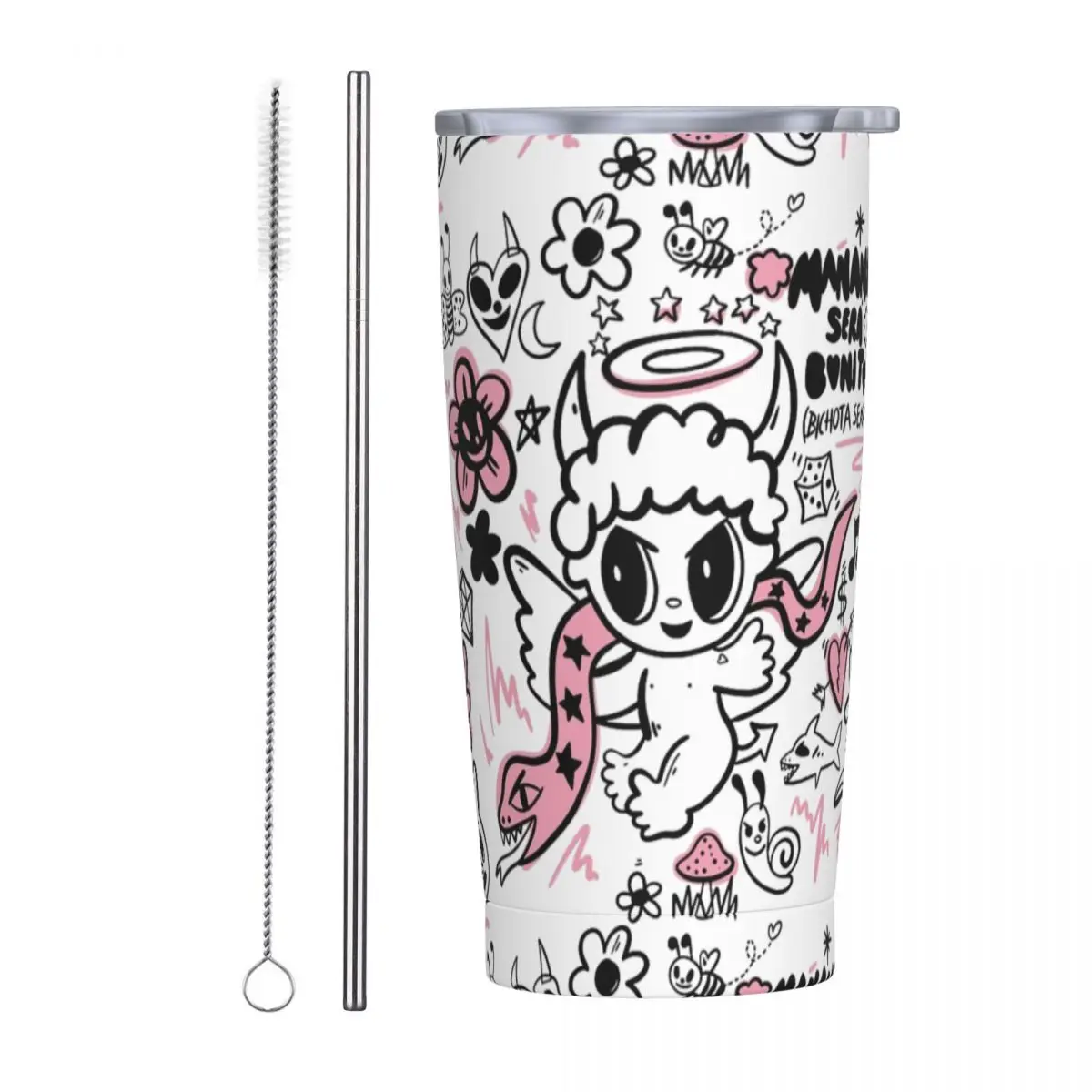 Stainless Steel Tumbler Karol G Manana Sera Bichota Mugs Cup With Straws Singer Travel Hot Drinks Water Bottle 20oz Thermal Mug