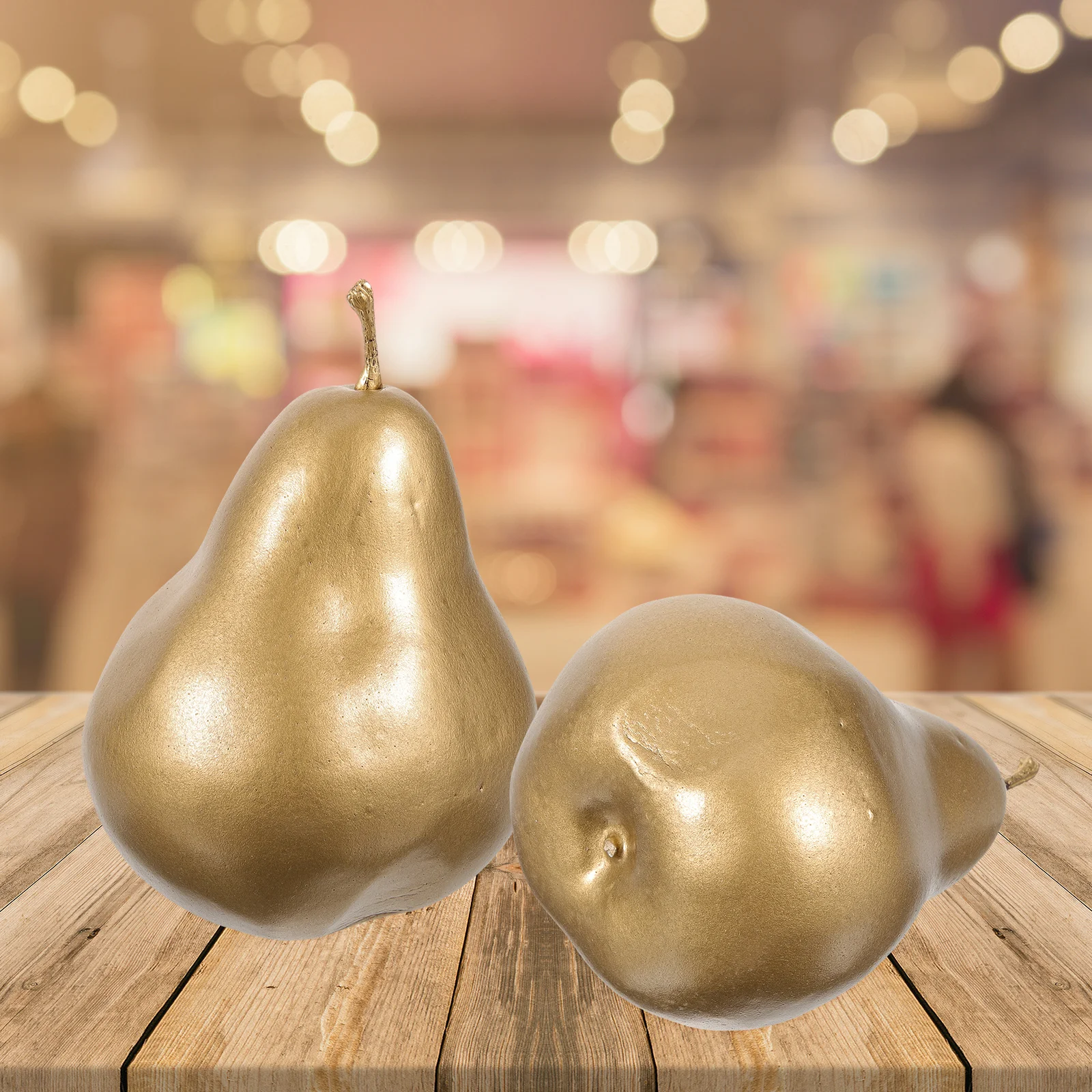 5 Pcs Simulation Pear Model Artificial Yellow Pears Fruits Display Props Fake Ornament Household