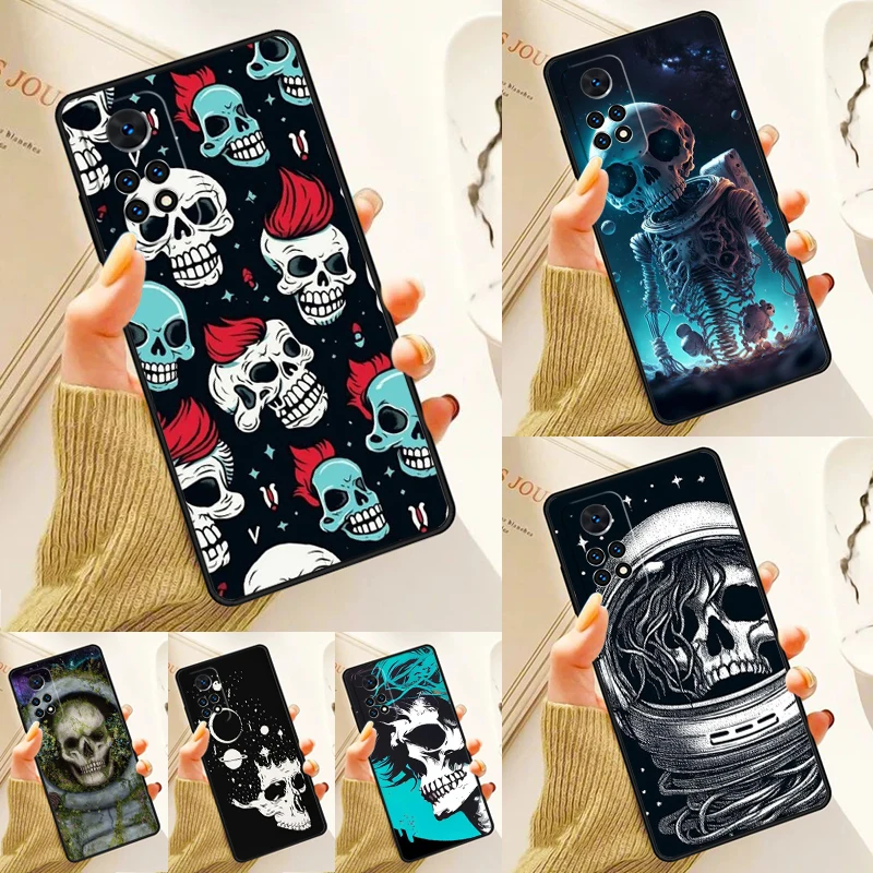 Skull Space Hair Case For Samsung Galaxy S24 Plus S23 S20 S21FE Lite S22 Ultra Note 20 S8 S9 S10 Phone Coque