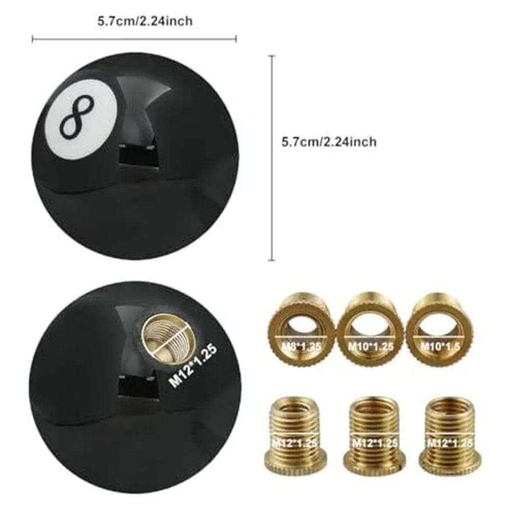 Innovative Round Shape Gear Shift Knob With Stylish Black 8 Ball Design Suitable For Many Car Models Including