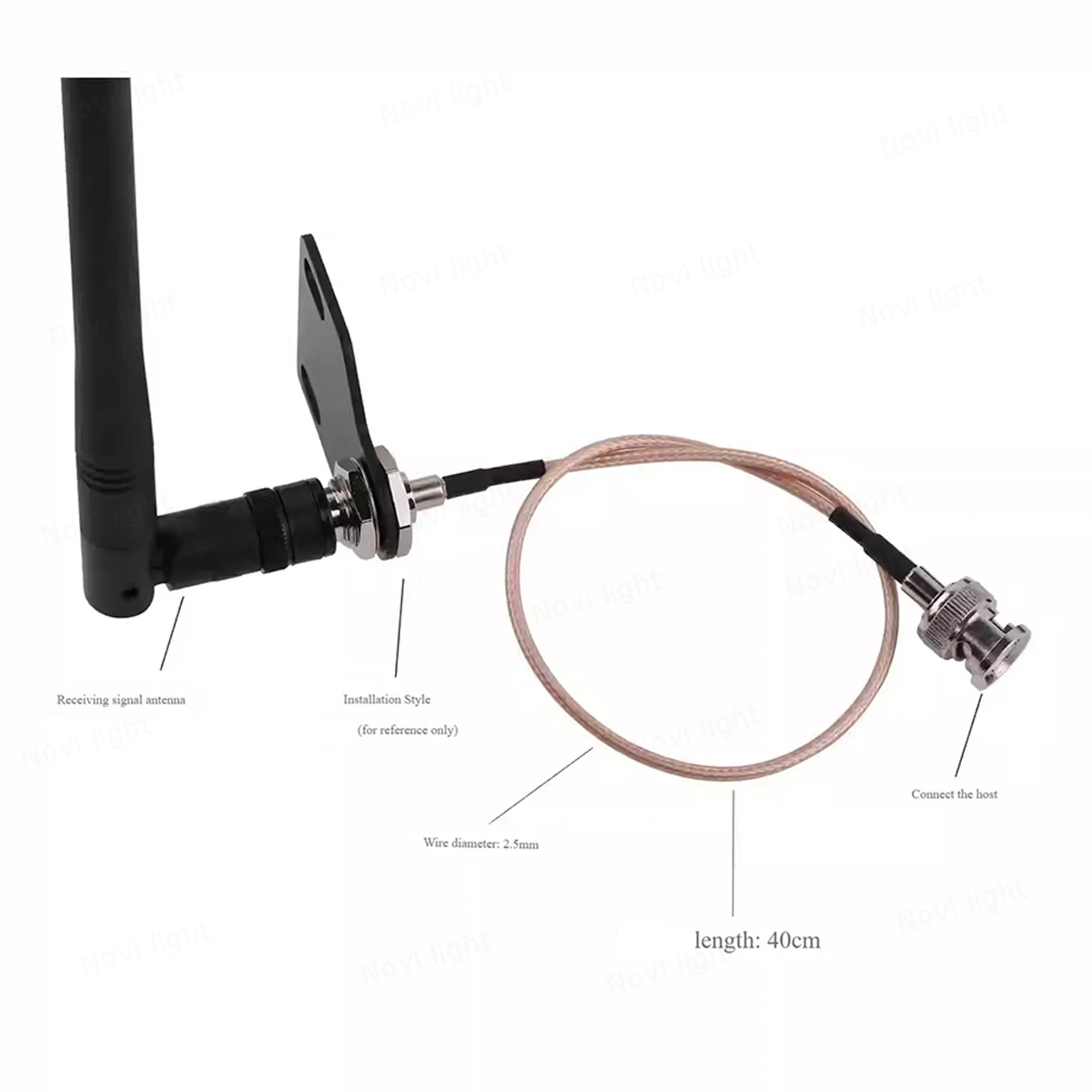 Placa de interfaz de antena host de micrófono inalámbrico, cable de extensión externo de antena BNC con placa U