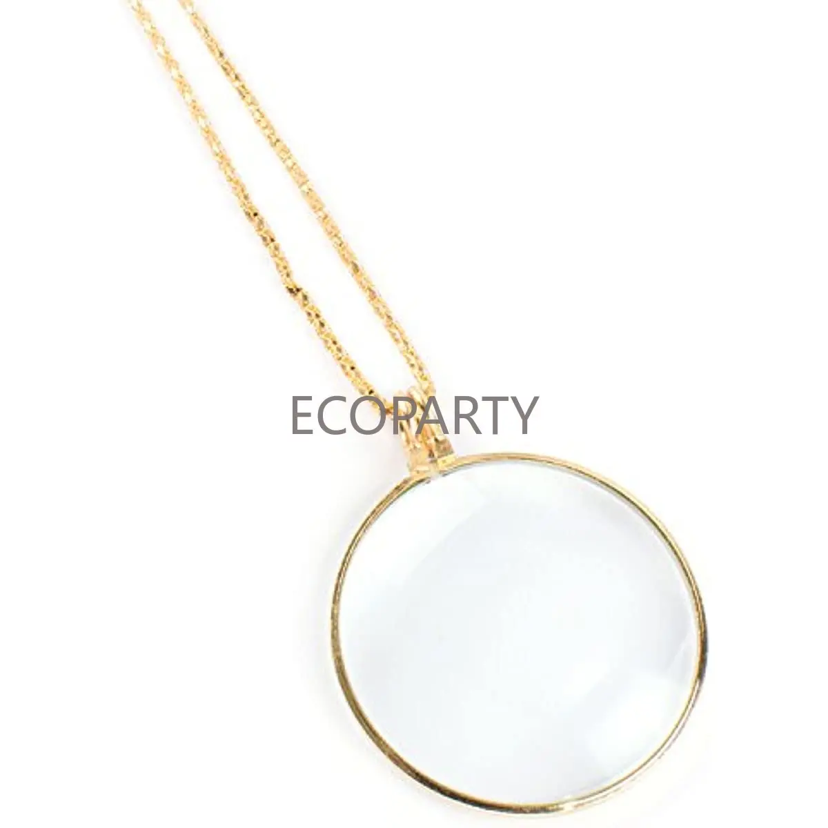 Necklace with 1-3/4 Inch Optical Magnifier Lens and 36-Inch Gold Chain for Library  Reading Fine Print Zooming Jewelry