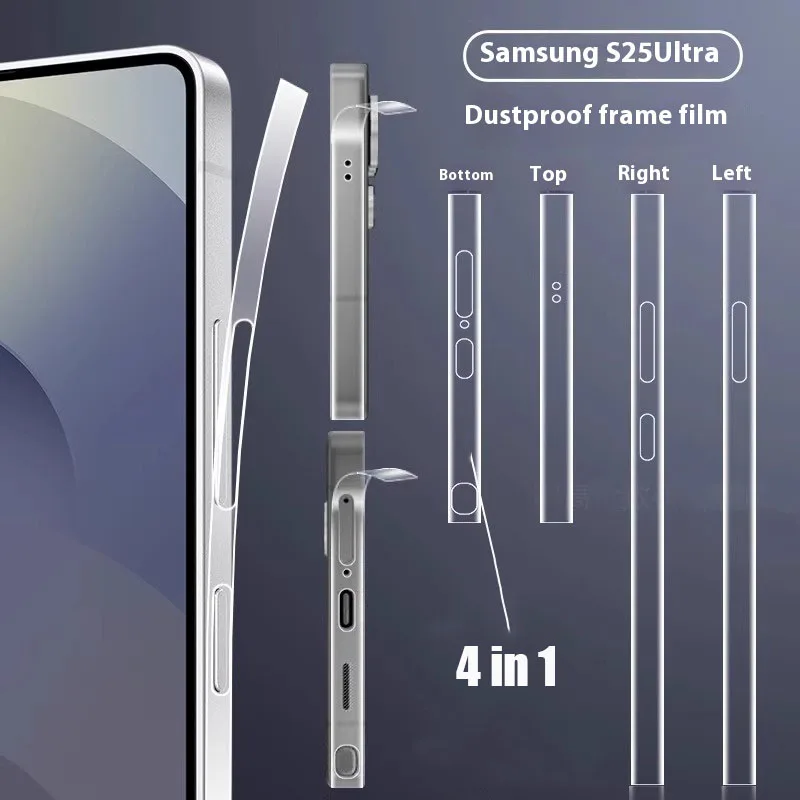 Rahmen Hydrogel Film Seitenschutz Staubnetz Haut Galaxy S25 Plus Klare Rand Aufkleber Klare Folie Für Samsung Galaxy S25 Ultra