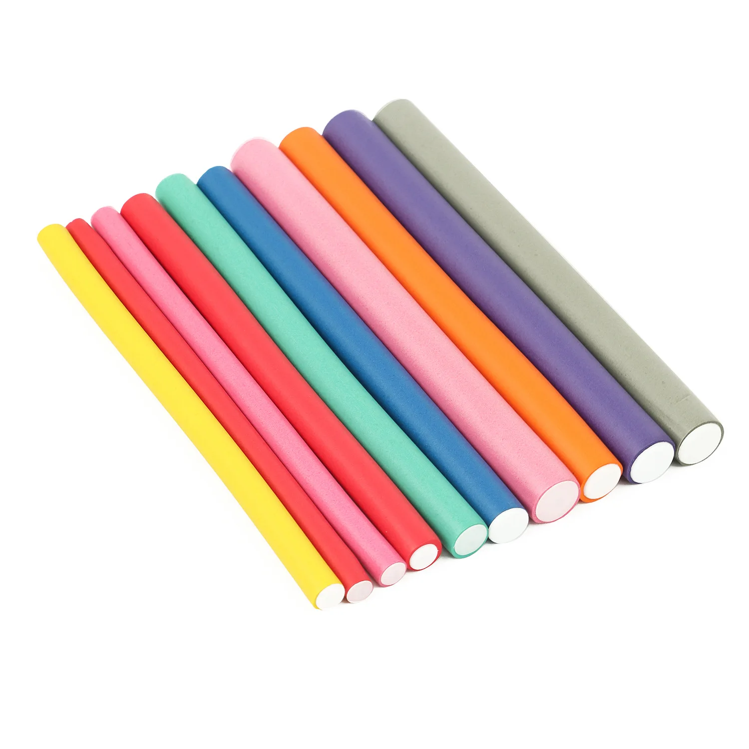 10 Stück flexible, hitzefreie Lockenwickler, biegbare Lockenstäbe für DIY-Schaumlocken, universelle Dauerwellen-Lockenstäbe, EVA-Lockenwickler