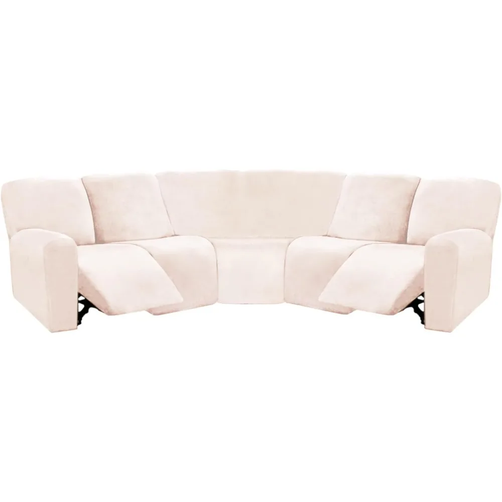 

ULTICOR 7-Piece Sectional Recliner Sofa Covers, Velvet Stretch Reclining Couch Covers for Reclining Sofa, Thick, Soft, Washable