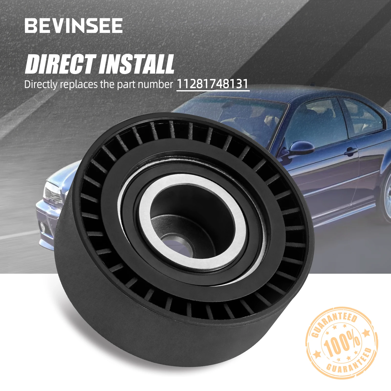 BEVINSEE Drive Belt Tensioner Pulley For BMW E36 E46 E39 X5 Z4 323i 325i 328i 323ti 325ti 523i 525i 528i 530i 11281748131