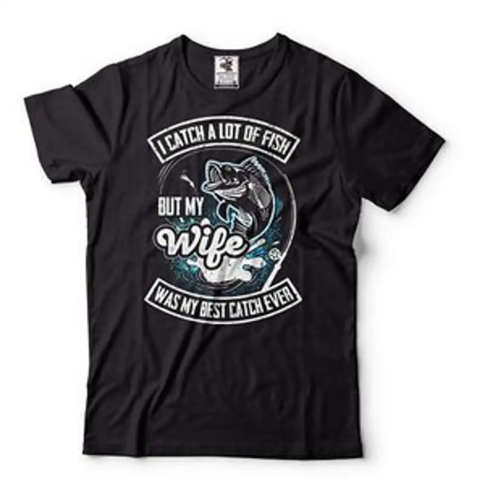 Divertida camisa de pesca atrapo un montón peces pero mi esposa fue mejor captura Camiseta vintage Washed Unisex fashion