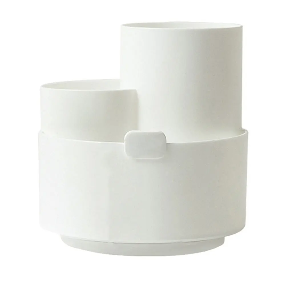 Rotating Pen Holder Premium Plastic Multi-Grid Desktop Storage Box Stationery Organizer Makeup Brush Container Office