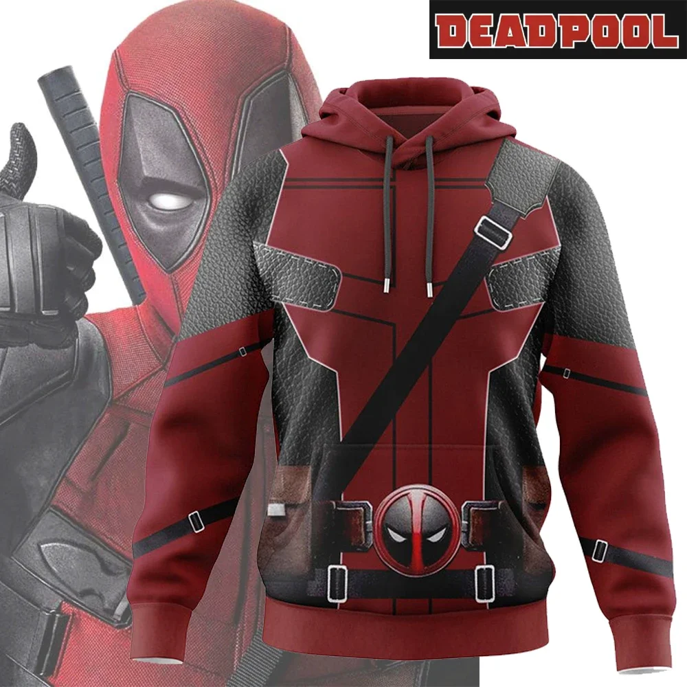 Deadpool Cosplay Costumes Wolverine Superhero Halloween Costume Comic Compression Deadpool Workout Body Sweater Hoodie Red Men