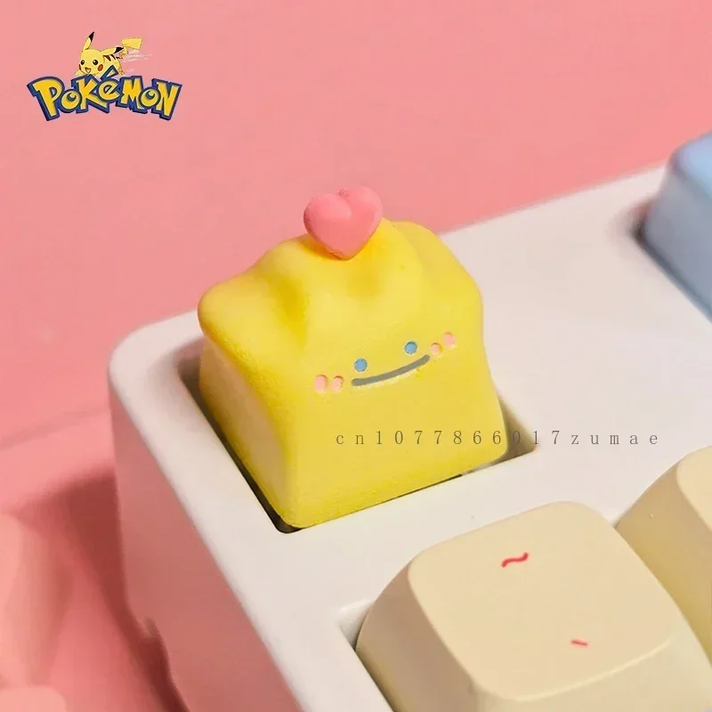 Pokemon Anime Resin Keycaps Purple Ditto DIY Handmade Custom Cartoon KeyCaps for Mechanical Keyboard Accessories Holiday Gifts