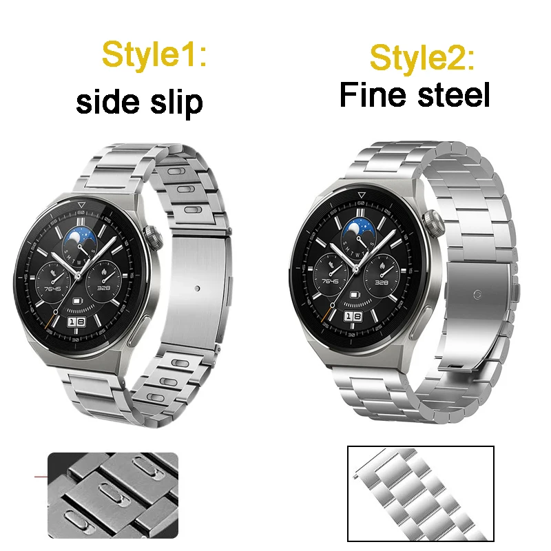 22mm Fine Strap for Huawei GT3 46mm Stainless Steel Watchband for Huawei Ultimate/Buds/GT2 Pro Bracelet for Huawei Watch 4 /4Pro