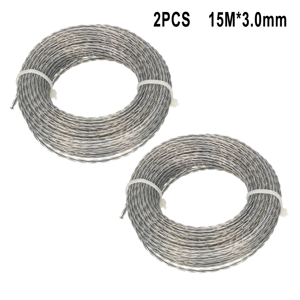 Imagem -03 - Conjuntos Core-reforçado Grama Aparador de Linha 2.0 3.0 mm x 15m 30m Linha Carretel Aparador de Grama Ferramenta de Jardim Lâmina de Substituição de Reposição