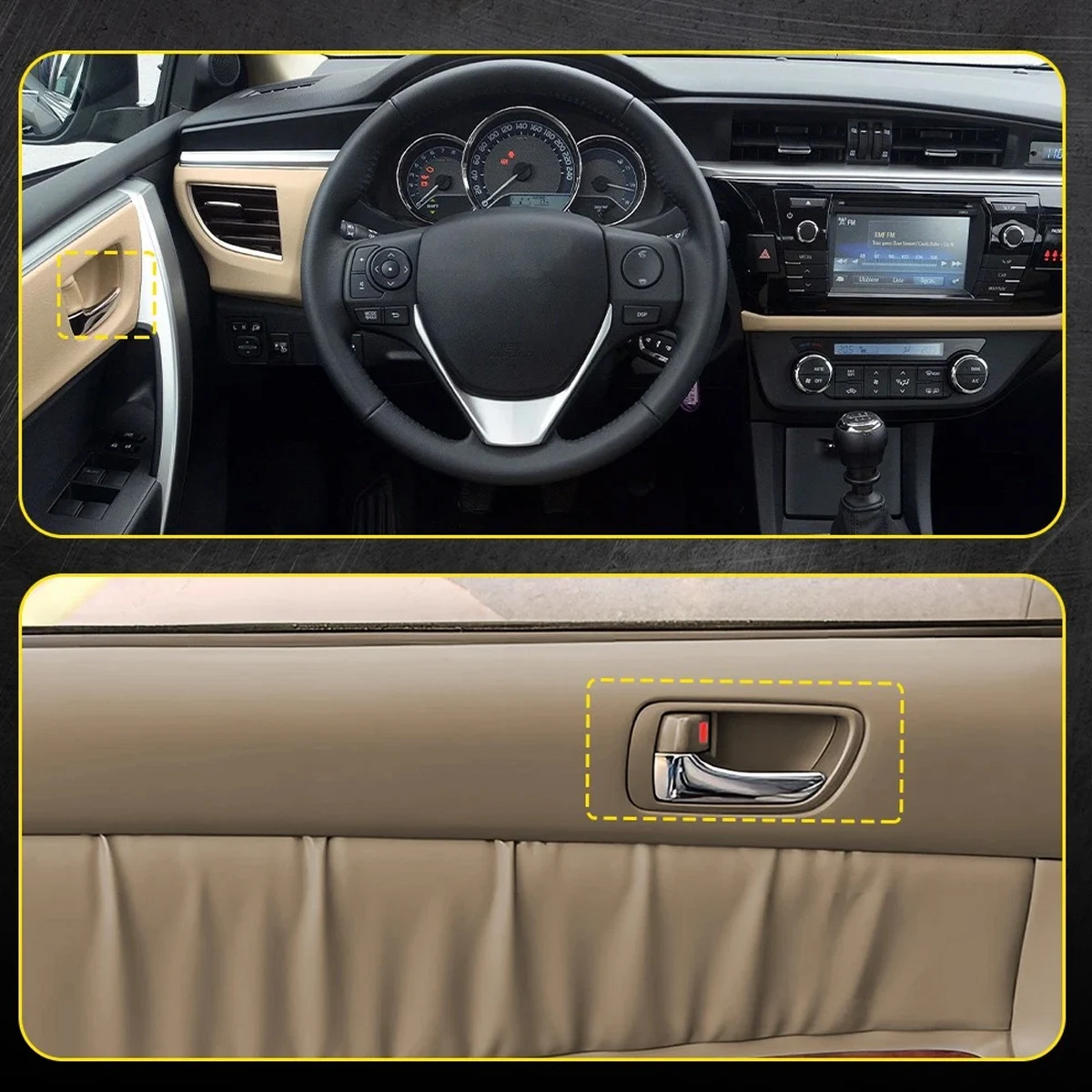 For Toyota Corolla 2003 2004 2005 2006 2007 2008 2009 Chrome Left Right Car Interior Inside Door Handle 69205-02090 69206-02090