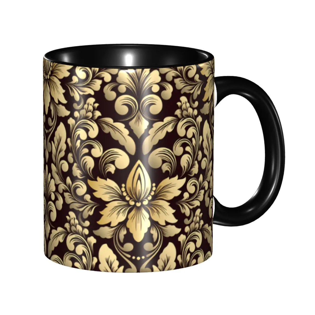 

Customized Luxury Baroque Floral Pattern Mug DIY Vintage Design Ceramic Tea Milk Coffee Cups