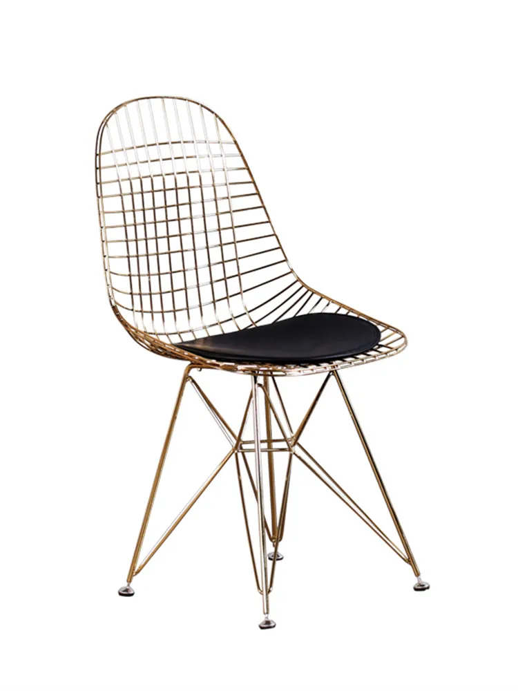 

Customized: Nordic Simple Dining Chair, Casual Wrought Iron , Coffee , Net Red , Metal
