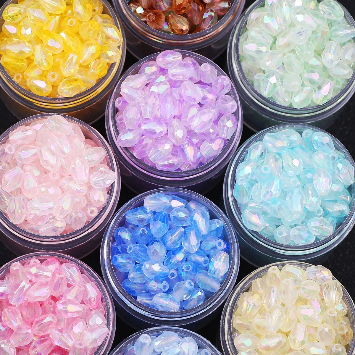 200-50 قطعة دمعة الكمثرى شكل الأوجه كريستال زجاج 6x9 مللي متر فضفاض خزر عازل لصنع المجوهرات سوار ذاتي الصنع قلادة النتائج