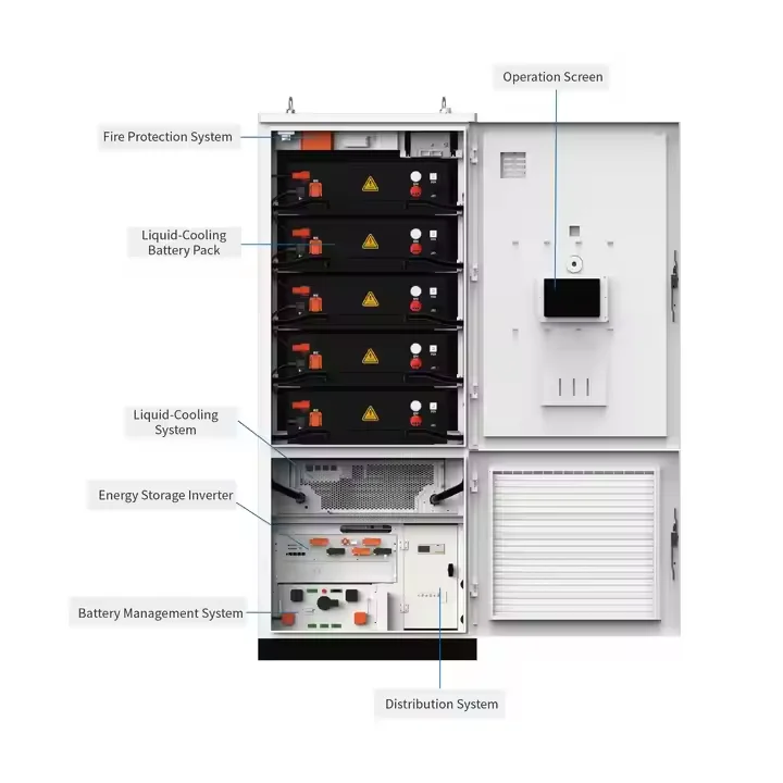 Bateria industrial e comercial de 215kwh 261kwh LFP314Ah Sistema de armazenamento de energia ESS off-grid Lifepo4 com resfriamento líquido para fábrica