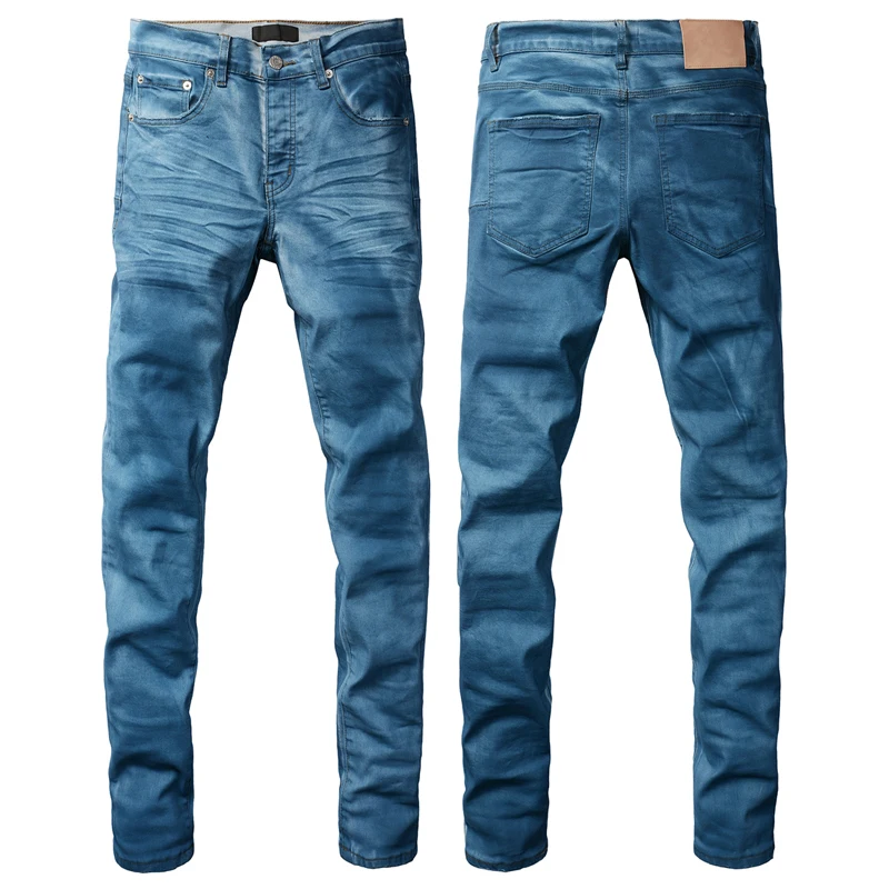 

New American Style Purples Jeans 2024 Fall New Men's High Street All-match Pencil Pants Stretch Slim Denim Purple Trousers