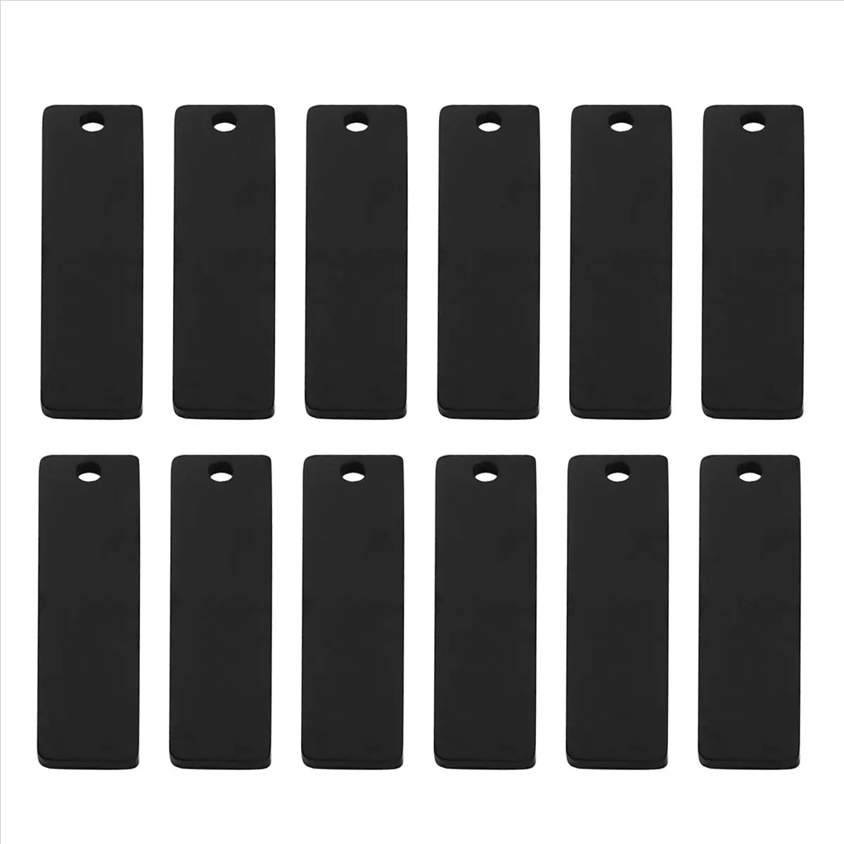 DT38 Engravable Metal Keychain Blanks for Laser-Engraving, 2inch X 1/2inch Stainless Steel Rectangle Stamping Blanks
