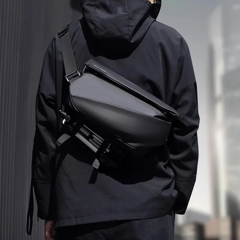 Trendy Men's Commuter Chest Bag, Cycling Bag, Waterproof Biker Bag, Large Capacity Sports Bag, Versatile Shoulder Bag
