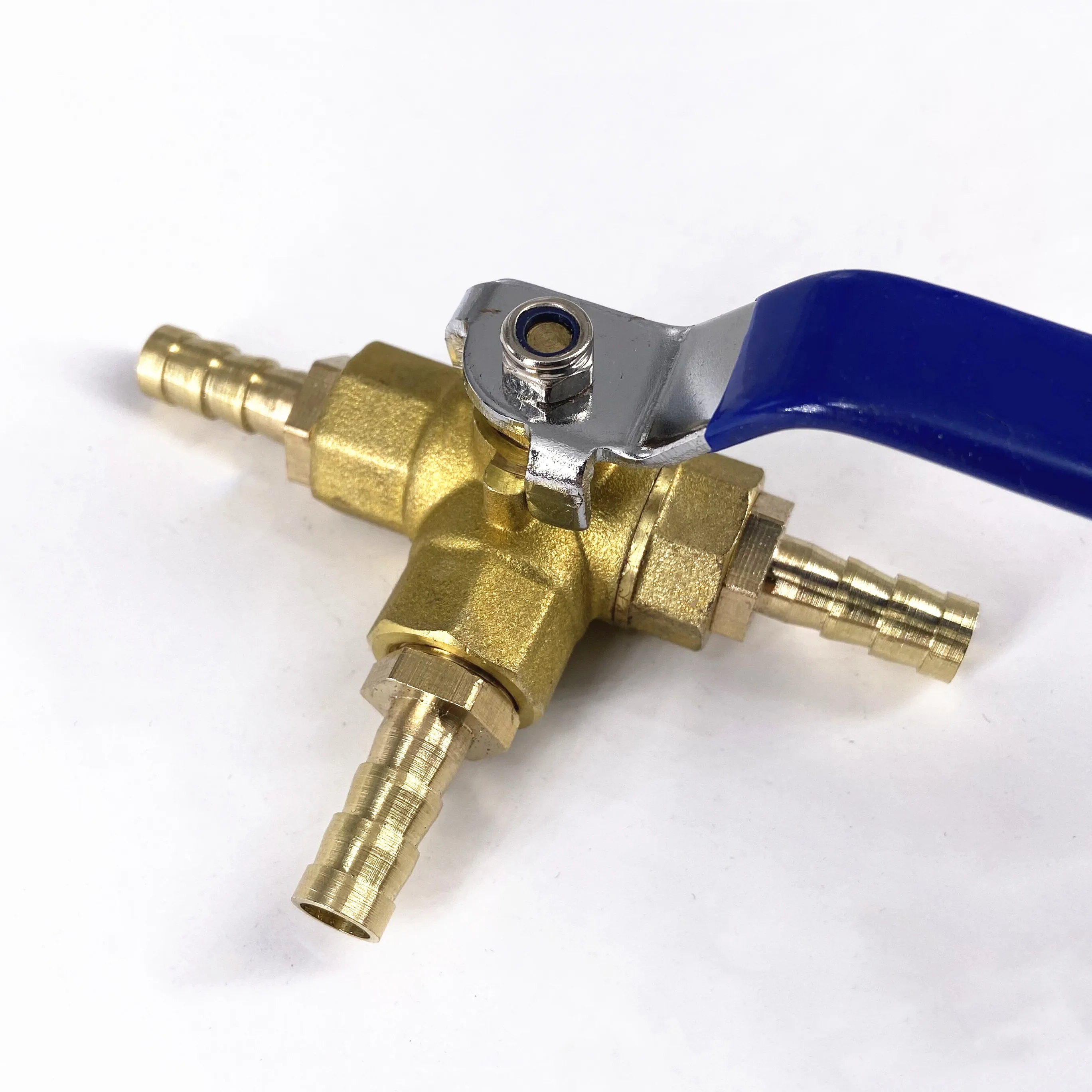 4/6/8/10/12/14/16mm Hose Barb Brass Full Port L-Port 3 Way Ball Valve Connector Adapter For Water Oil Air Gas